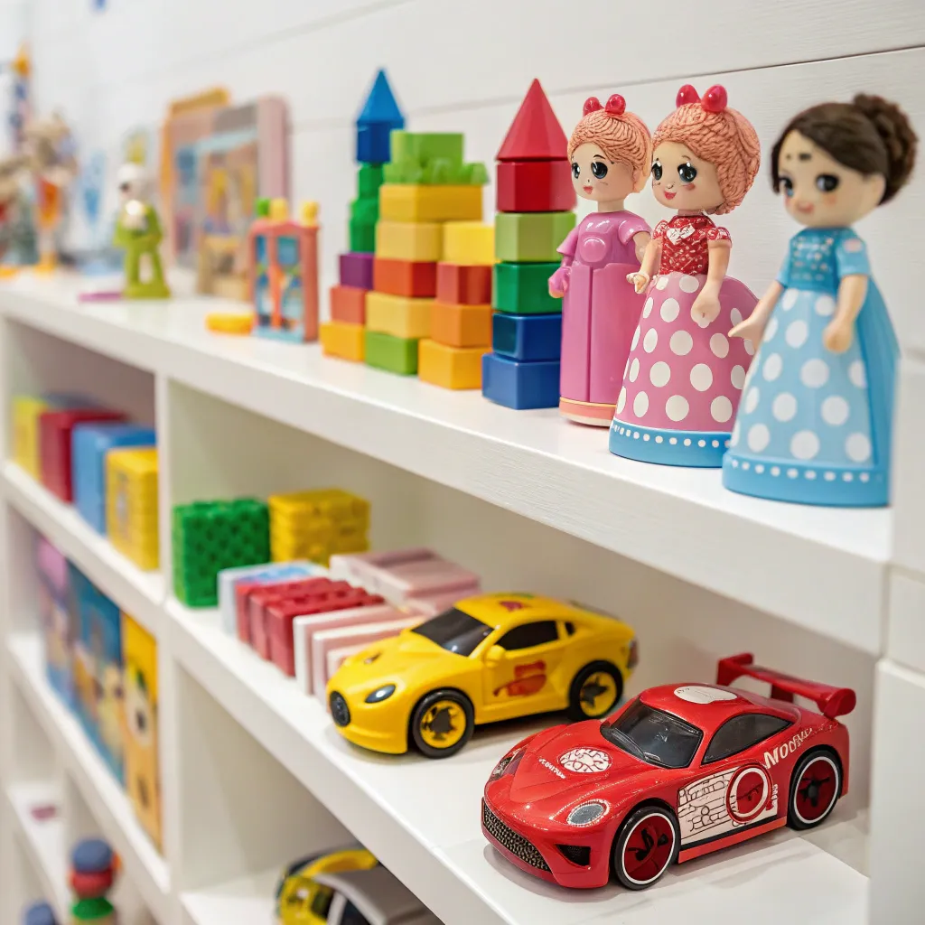 Colorful toys on display